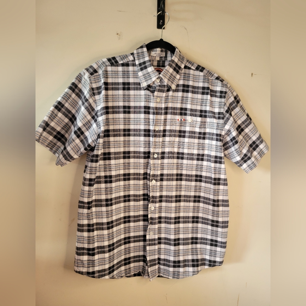 Black and White Casual Plaid Button Down Shirt